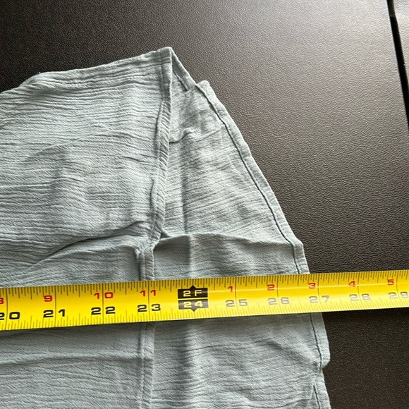 Women’s Blouse Size‎ 12 Green Crinkle Sheer Panel Pullover Coquette Romantic - Picture 11 of 14